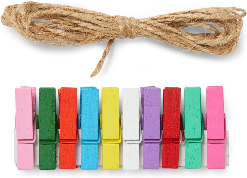 Kshavi Kshavi Paper Photo Frame Hanging Picture Frame for Photo Certificate Frame with Mini Wooden Clips and String Hanging Cardboard for Home School and Office Decoration 10 Pcs 2  - Image 5