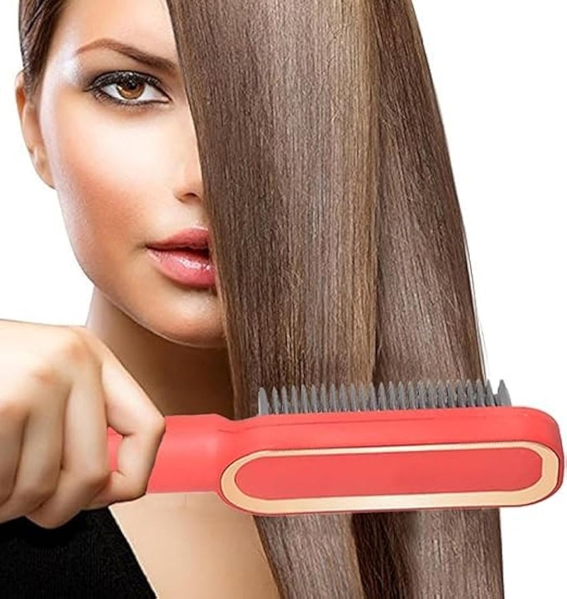 Hair Straightener Electric - Ceramic Plate, Fast Heating, Hair Beauty Care - Professional Straightener Comb - Effortless Styling and Safety, 45w, HG-108 (Red) - Image 2