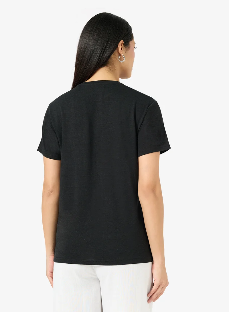 ريبلز مع نمشي Ladies Crew Neck Printed T-shirt