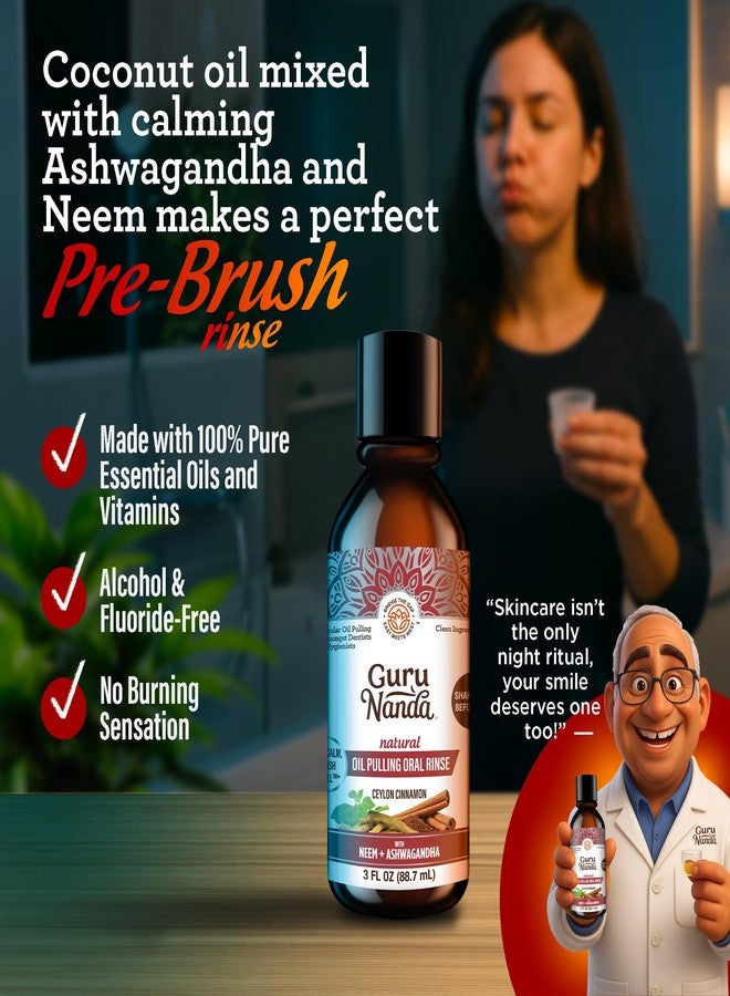 GuruNanda Cinnamon Oil Pulling Travel Sized Mouthwash, Promotes Calmness, with Neem & Ashwagandha for Fresh Breath & Happy Gums, Alcohol-Free, TSA-Friendly, 3 Oz - Image 2
