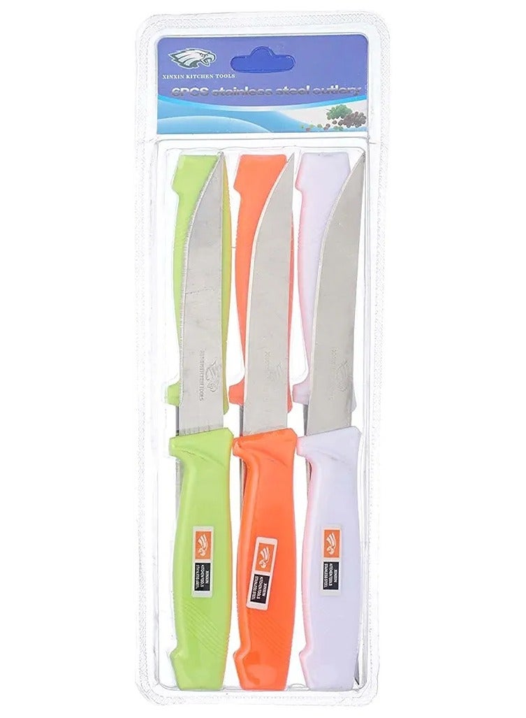 Xinxinshuyu 6-Piece Small Stainless Steel Knife Set - Multicolor - Image 2
