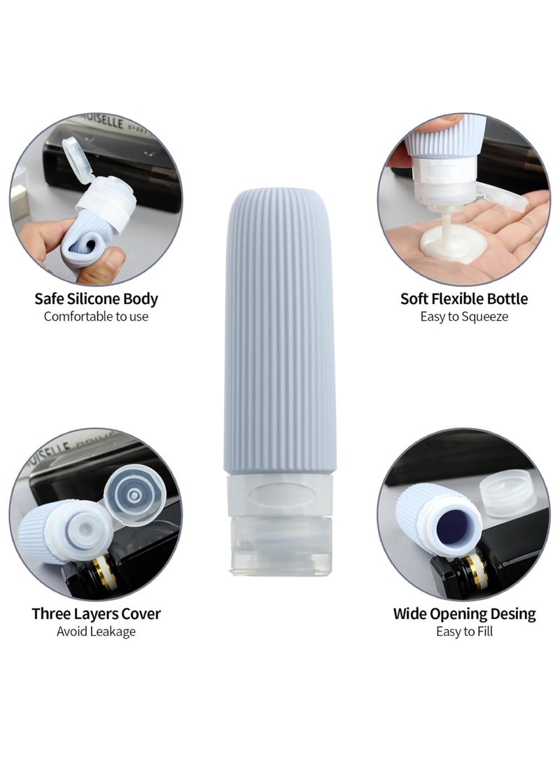 16 Pack Travel Bottles Set, Leak Proof Silicone Squeezable Containers for Toiletries, Refillable Travel Accessories for Conditioner, Shampoo, Lotion & Body Wash Accessories - Image 5