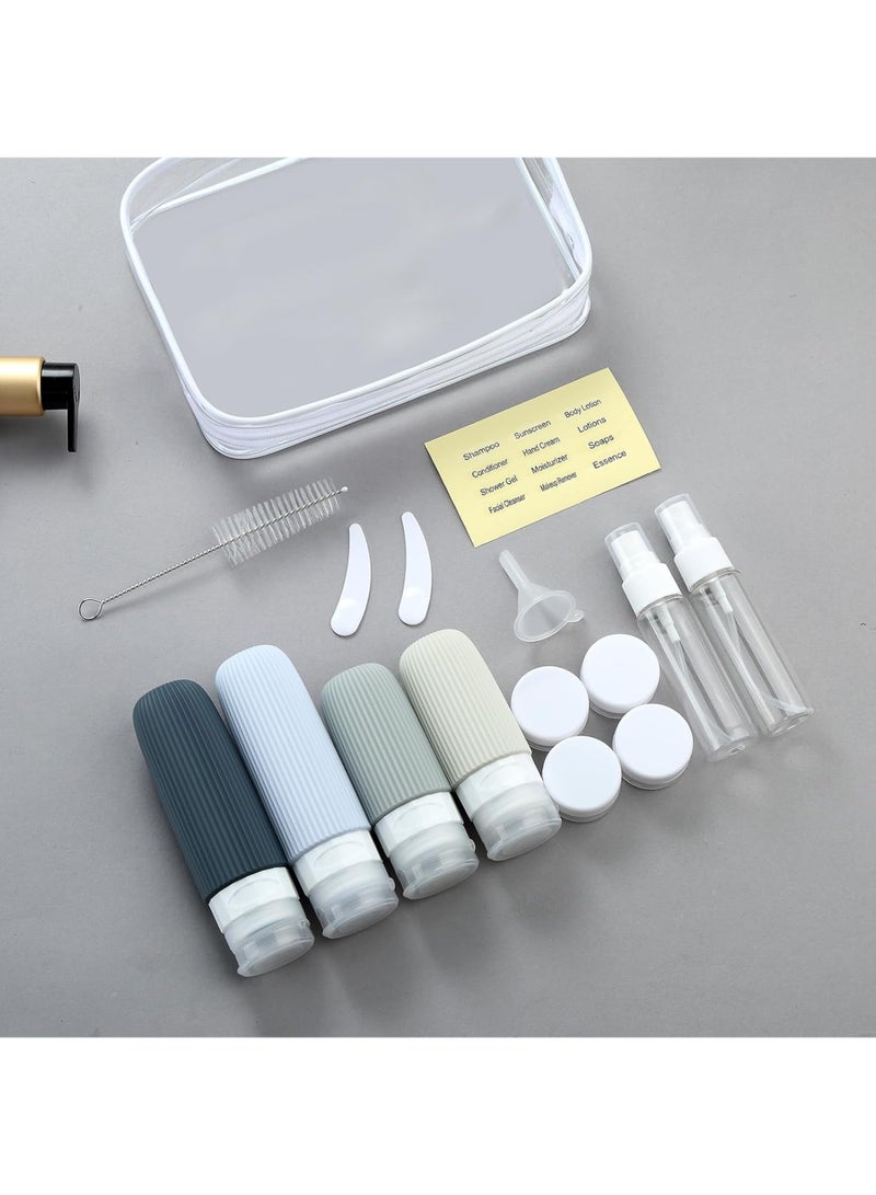 16 Pack Travel Bottles Set, Leak Proof Silicone Squeezable Containers for Toiletries, Refillable Travel Accessories for Conditioner, Shampoo, Lotion & Body Wash Accessories - Image 4