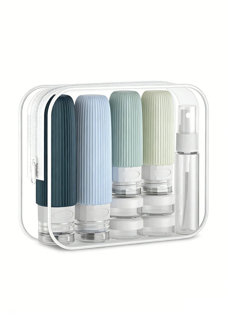 16 Pack Travel Bottles Set, Leak Proof Silicone Squeezable Containers for Toiletries, Refillable Travel Accessories for Conditioner, Shampoo, Lotion & Body Wash Accessories - Image 1
