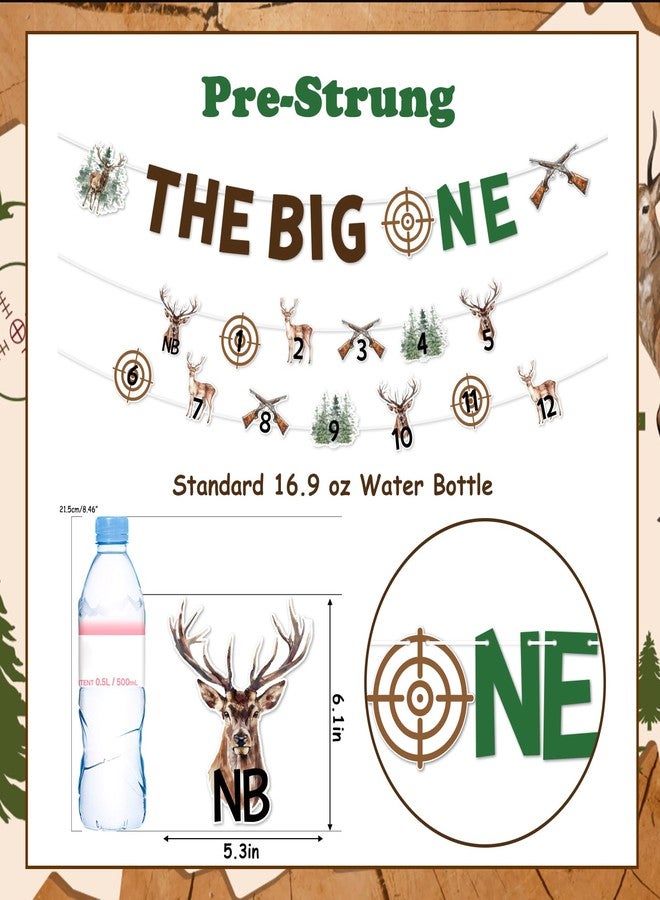 Fangleland The Big One 1st Birthday Banner Decoration, Gone Hunting Themed Monthly Photo Banner Pink Party Supply for Boys - Image 5