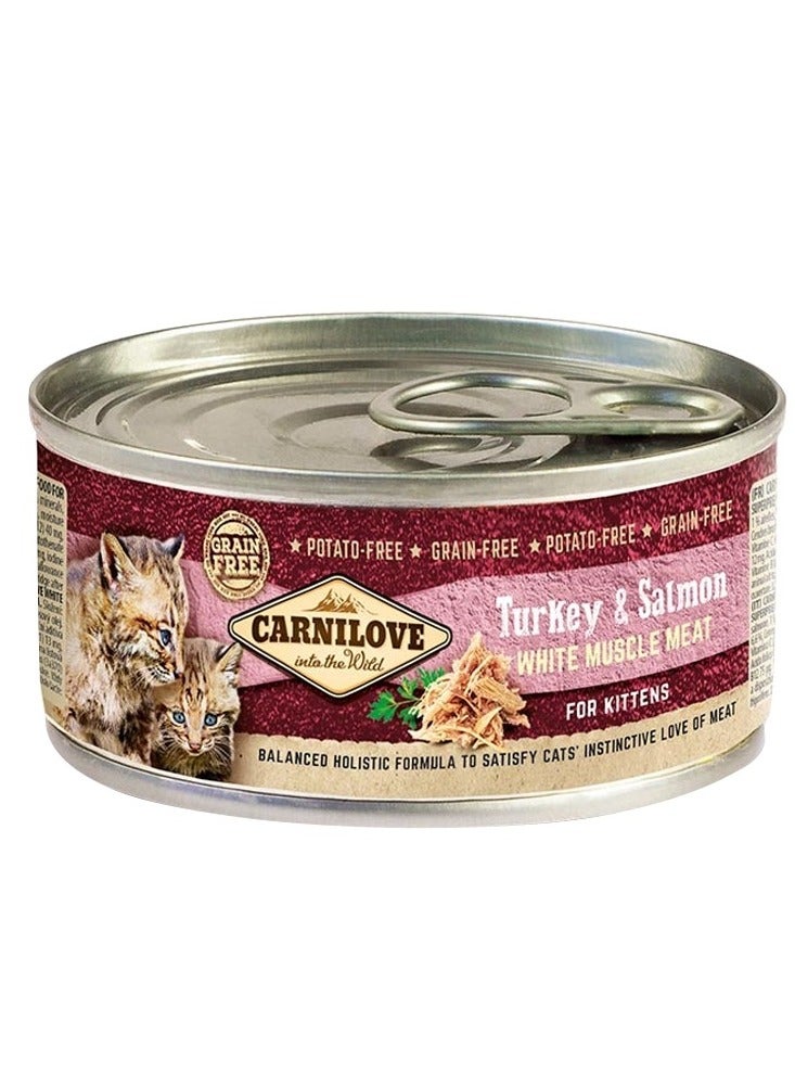 CARNILOVE Turkey & Salmon for Kittens (Wet Food Cans) 12x100g - Image 4