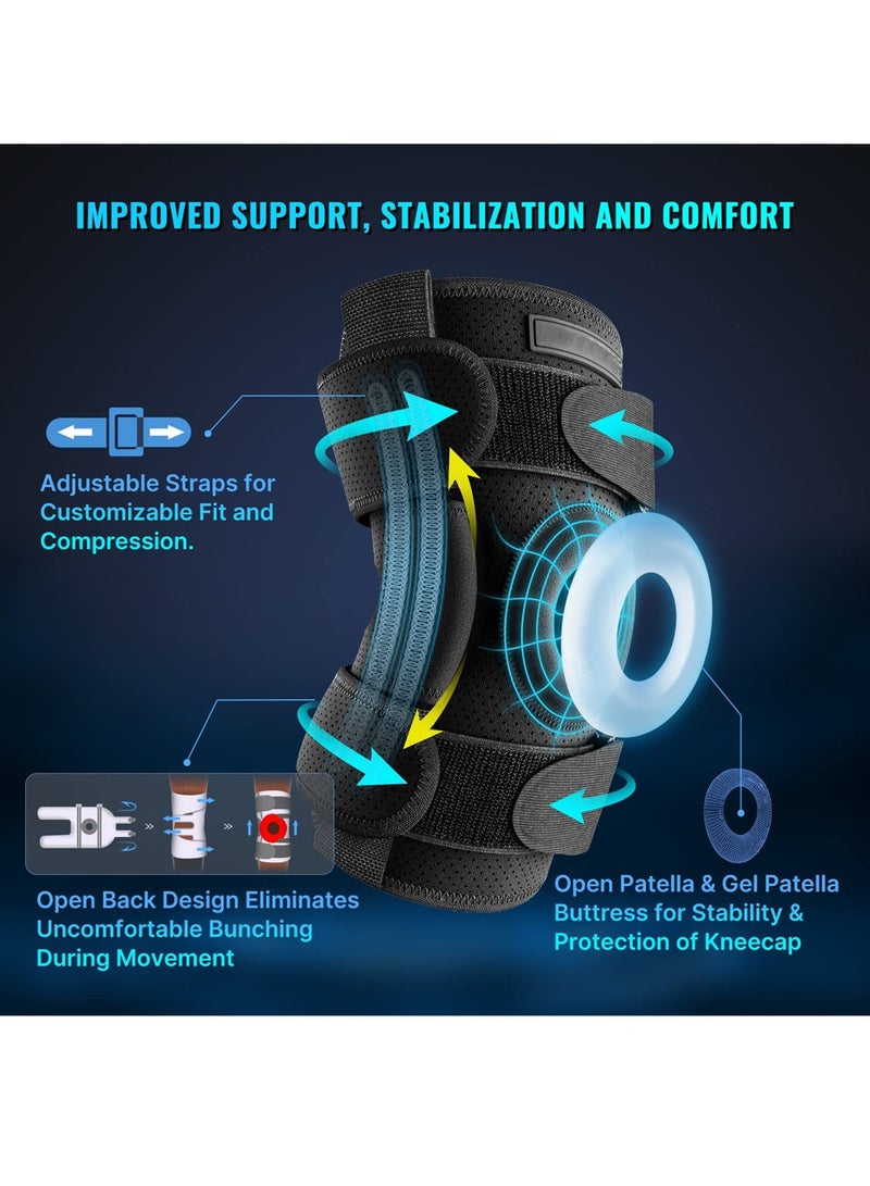 Loquat Knee Pads Adjustable Knee Brace for Knee Pain Relie Stabilizers Hinges for Injury or Surgery Recovery Sports Fitness Outdoors Protective Gear for Men and Women - Image 3