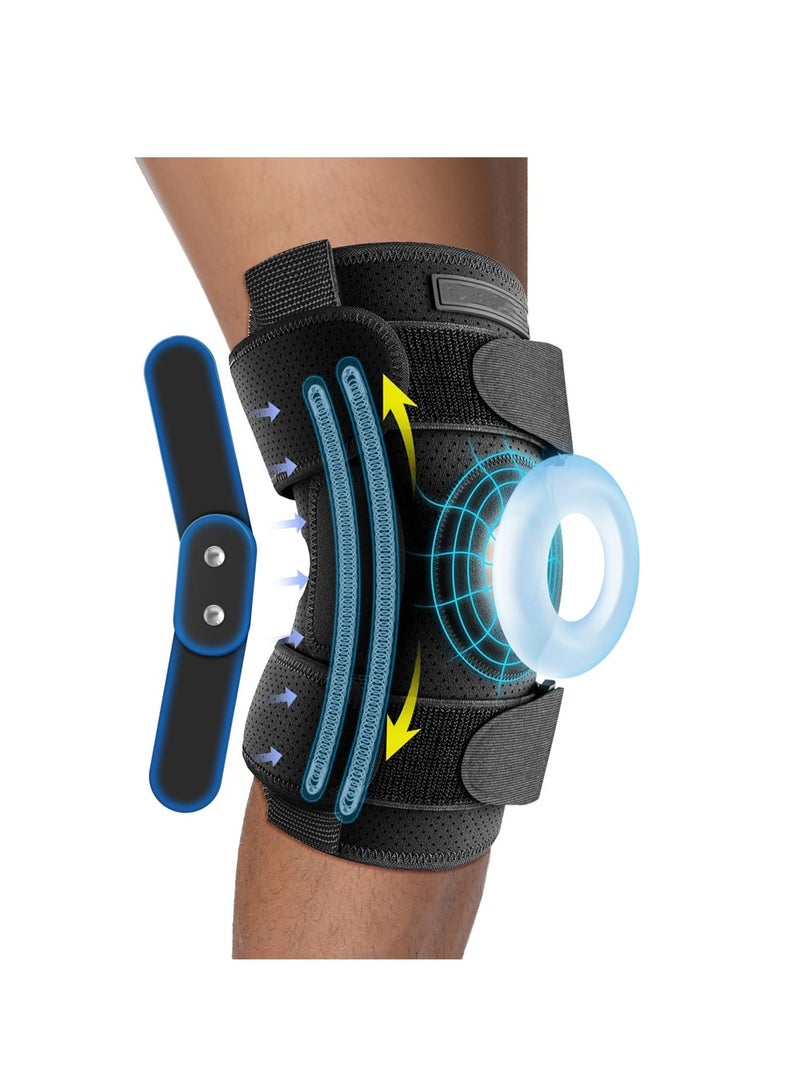 Loquat Knee Pads Adjustable Knee Brace for Knee Pain Relie Stabilizers Hinges for Injury or Surgery Recovery Sports Fitness Outdoors Protective Gear for Men and Women - Image 1