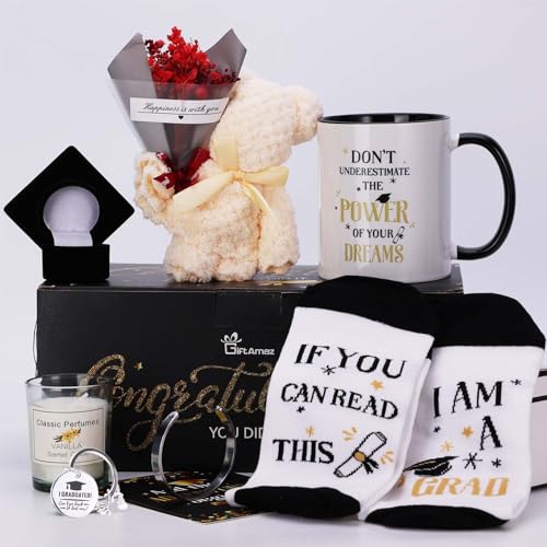 GiftAmaz 2026 Graduation Gifts Set for Her, Class Of 2026 Congrats Grad Gift Basket Include Coffee Mug, Keychain, Bracelet & Flower for Senior High School College Graduated Women Congratulations Gift - Image 1