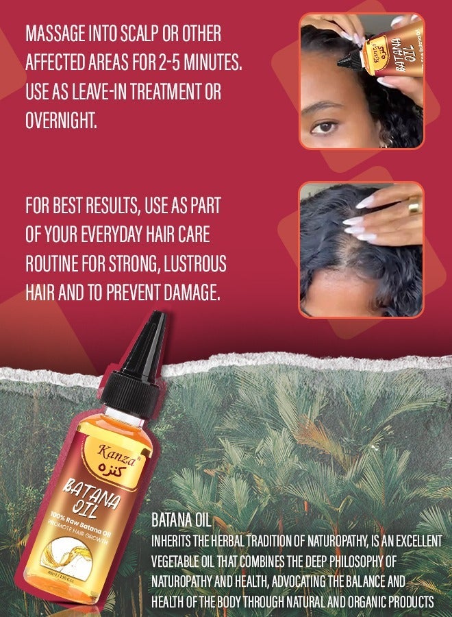 Kanza Natural Batana Oil for Hair Care Hair Conditioner Oil for Thin Hair Repair Damaged Hair Nourishes Thin Hair Scalp Skin and Loss Hair Growth Fit for All Hair Types Raw Batana Oil 40ml - Image 3