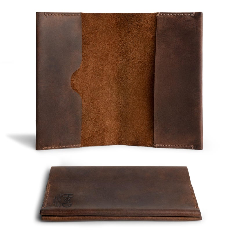 Hide & Drink, Pocket-Sized Memo Books Cover Compatible with Field Notes (3.5 x 5.5 in.) Journal Case with Card Slot, Refillable Travelers Notebook, Full Grain Leather, Handmade, Bourbon Brown - Image 2