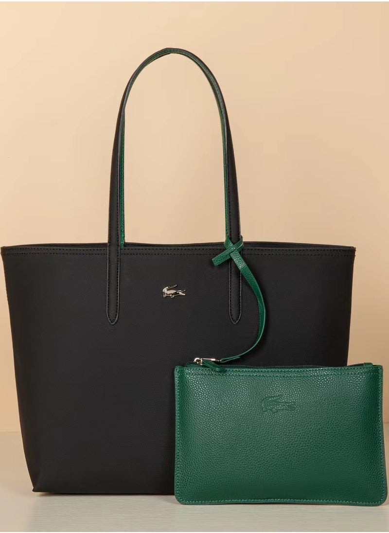 Lacoste Women's Double sided Two tone Large Capacity Handbag, Fashionable Multi functional, Black/Light Green - pzsku/Z736714D400238DE74D11Z/45/_/1733899297/d98497cb-8515-47ba-a087-19ed98684e81