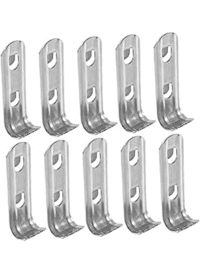 Stainless Steel Refrigerator Shelf Clips 10pcs Easy Install Fridge Support Organizer - Image 1