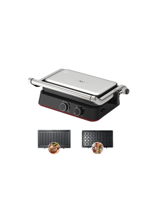 سوكاني شواية سوكاني SK-08145 ٢ في ١ + ماكينة وافل ١٥٠٠ واط - Image 1