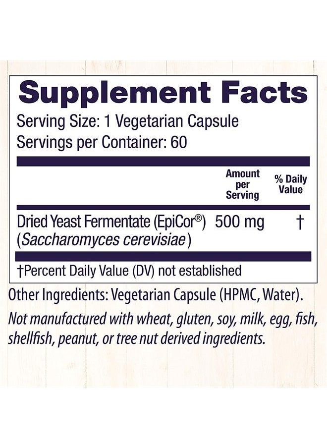 Healthy Origins - EpiCor 500 mg (Immune Support, Non-GMO, Gluten Free), 60 Veggie Capsules - Image 1