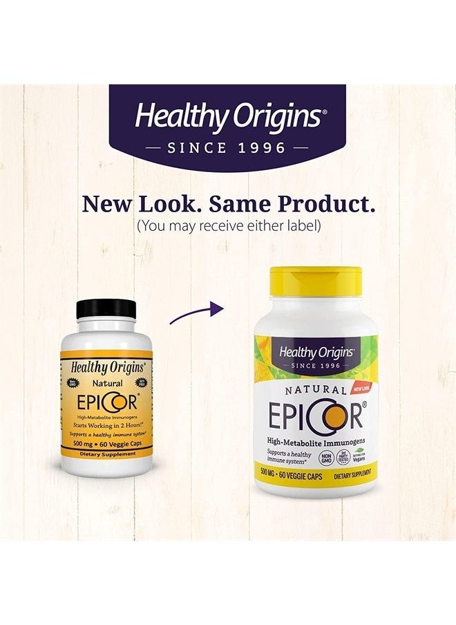 Healthy Origins - EpiCor 500 mg (Immune Support, Non-GMO, Gluten Free), 60 Veggie Capsules - Image 1