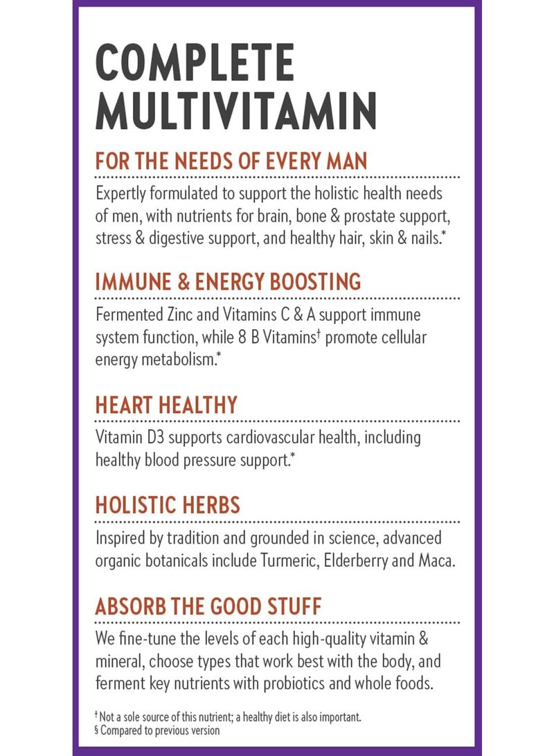 New Chapter Men’s Multivitamin, B6, Extra B12, D3, Vitamin C & Zinc, Immune, Heart, Cellular Energy, and Brain Health, Gentle on The Stomach, One Daily, Non-GMO, Gluten-Free, 18+, 72 Tablets - Image 4