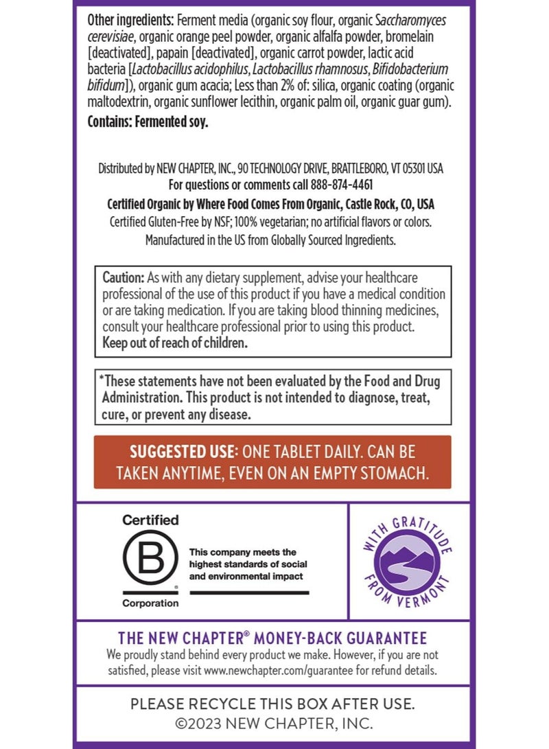 New Chapter Men’s Multivitamin, B6, Extra B12, D3, Vitamin C & Zinc, Immune, Heart, Cellular Energy, and Brain Health, Gentle on The Stomach, One Daily, Non-GMO, Gluten-Free, 18+, 72 Tablets - Image 3