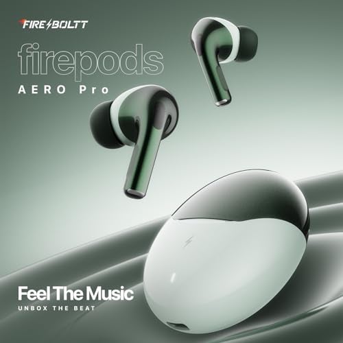 Fire-Boltt Aero TWS Earbuds Custom EQ, Wireless Bluetooth 5.4, Music & App Support, 50H Playtime, Fast Charging Case, 50ms Low Latency for Gaming, Touch Controls, IPX4 Waterproof, Clear Calls - Sage - Image 2