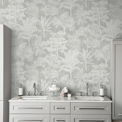 Toduso Grey Wallpaper Peel and Stick Removable Contact Paper Wall Paper Modern Gray and White Wallpaper for Bedroom Bathroom Cabinets Self Adhesive Vinyl 17.3" x 196.8" - Image 2