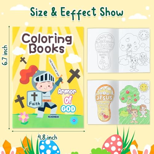 Zainpe 24Pcs Christian Bible Stories Coloring Books for Kids Easter DIY Art Drawing Book with Jesus Noahs Ark Crosses Pattern Color Booklet for Church Sunday School Classroom Rewards Party Favors - Image 5