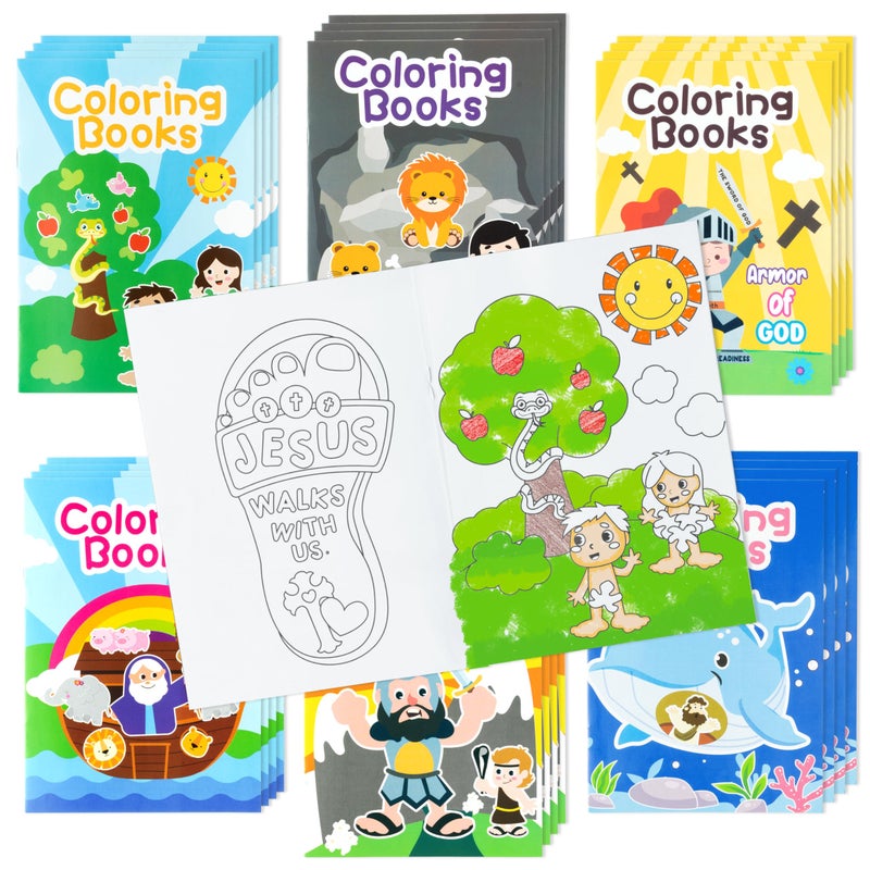 Zainpe 24Pcs Christian Bible Stories Coloring Books for Kids Easter DIY Art Drawing Book with Jesus Noahs Ark Crosses Pattern Color Booklet for Church Sunday School Classroom Rewards Party Favors - Image 3