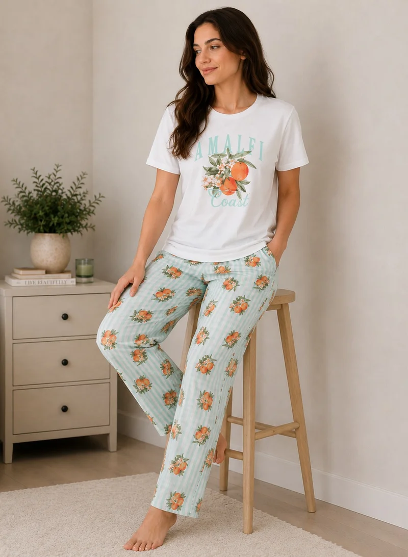 victor and jane Women's Graphic Short Sleeve Pyjama Set