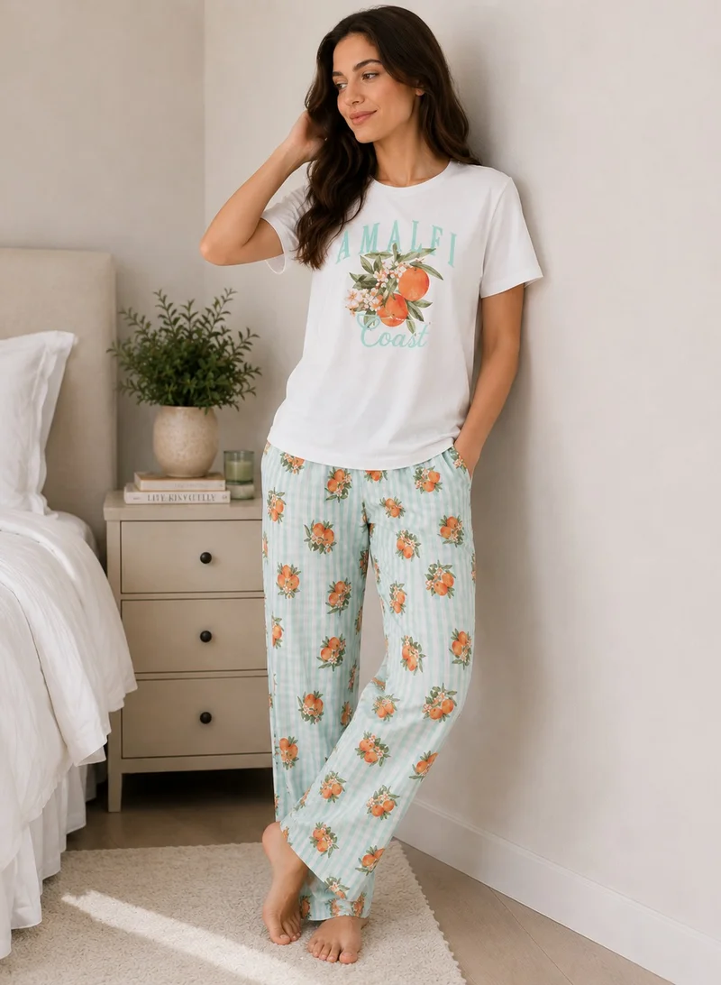 victor and jane Women's Graphic Short Sleeve Pyjama Set