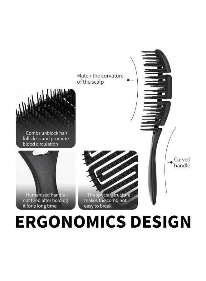 Vented Hair Brush for Wet and Dry Detangling with Flexible Scalp Contouring Head, Washable, 1 Piece, Random Color - Image 5