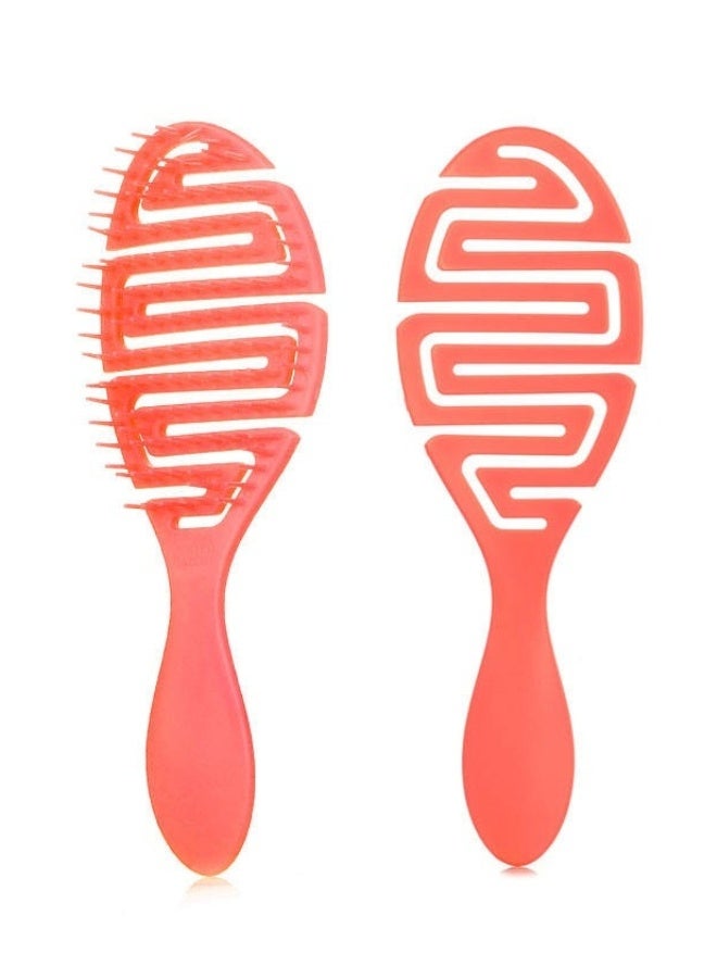 Vented Hair Brush for Wet and Dry Detangling with Flexible Scalp Contouring Head, Washable, 1 Piece, Random Color - Image 1
