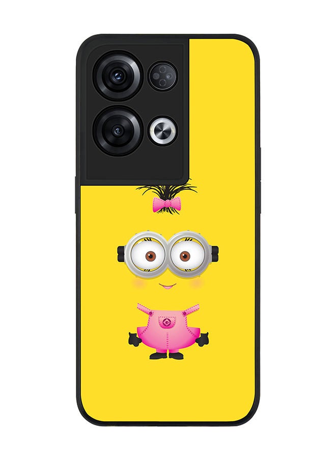 Stylizedd Rugged Black edge case for Oppo Reno8 Pro Slim fit Soft Case Flexible Rubber Edges Anti Drop TPU Gel Thin Cover - Girly Minion 2 - Image 1