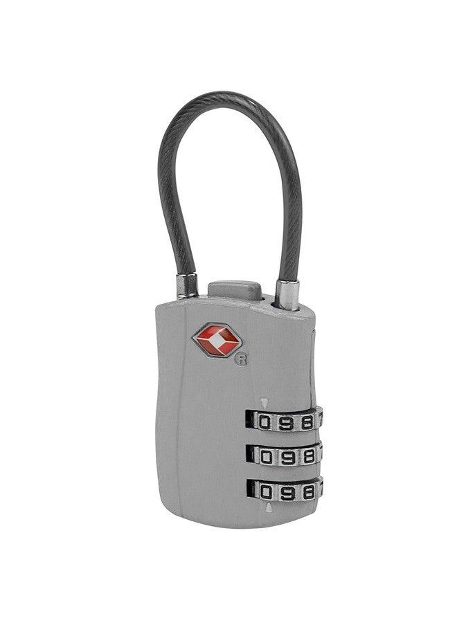 Travelon TSA Accepted Luggage Cable Lock, Silver, One Size