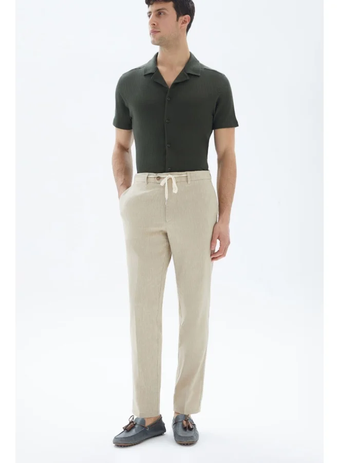 Wecre8 Beige Textured Trousers