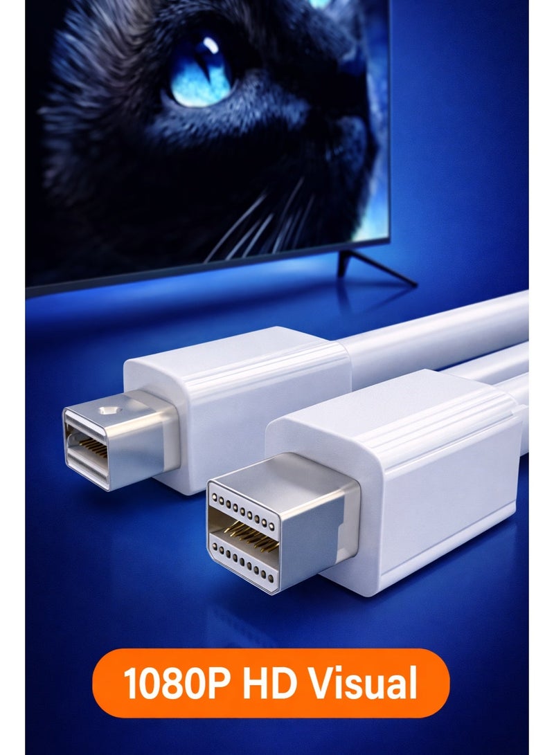 CABLE CONV Mini DisplayPort to Mini DisplayPort Cable 1.8M – High Speed DP Cable for MacBook, Laptop, Monitor & Projector - Image 2