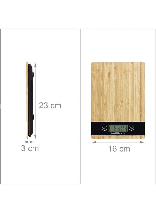 ECVV Bamboo Kitchen Scale, 5kg Kitchen Scale With LCD Display, Easy To Read Food Scale Digital Weight Grams-Digital Kitchen Scale For Jewelry Food Spices Medicine |SQUARE - Image 5