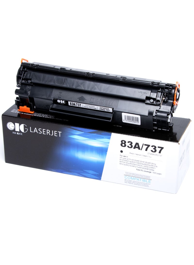 IG Compatible Toner Cartridge – Black – Replaces HP 83X / HP 83A / Canon CRG737 – High Yield – For HP LaserJet Pro M201, M202, M225, M226 – Up to 2400 Pages - Image 1