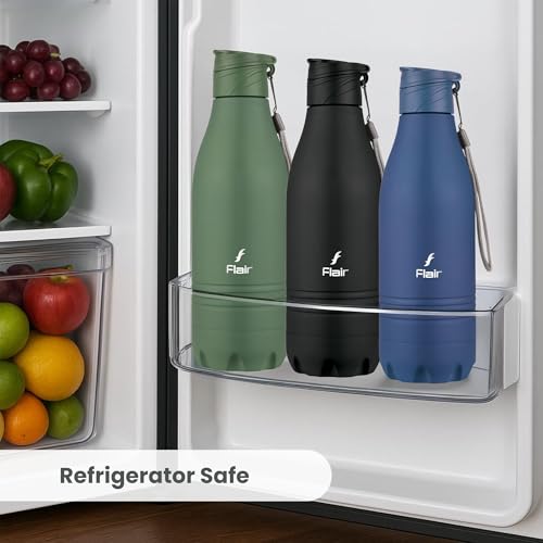 FLAIR Champ DX 1100 ml Stainless Steel Water Bottle - Black | BIS Certified & ISI Marked | SS 304 Food Grade | Fridge Bottle, Durable & Reusable Bottle for Office, Gym & Travel - Image 5