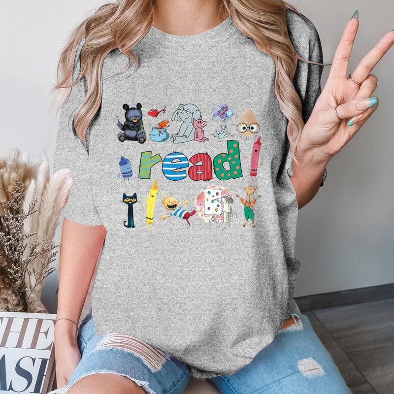 InterStellux Teacher Tshirt - Reading Book Shirt - 100th Day of School T Shirts - First Day of School Shirts - Back to School Shirt - Teacher Appreciation Gifts - Gifts for Teacher's Day (Grey,M) - Image 5