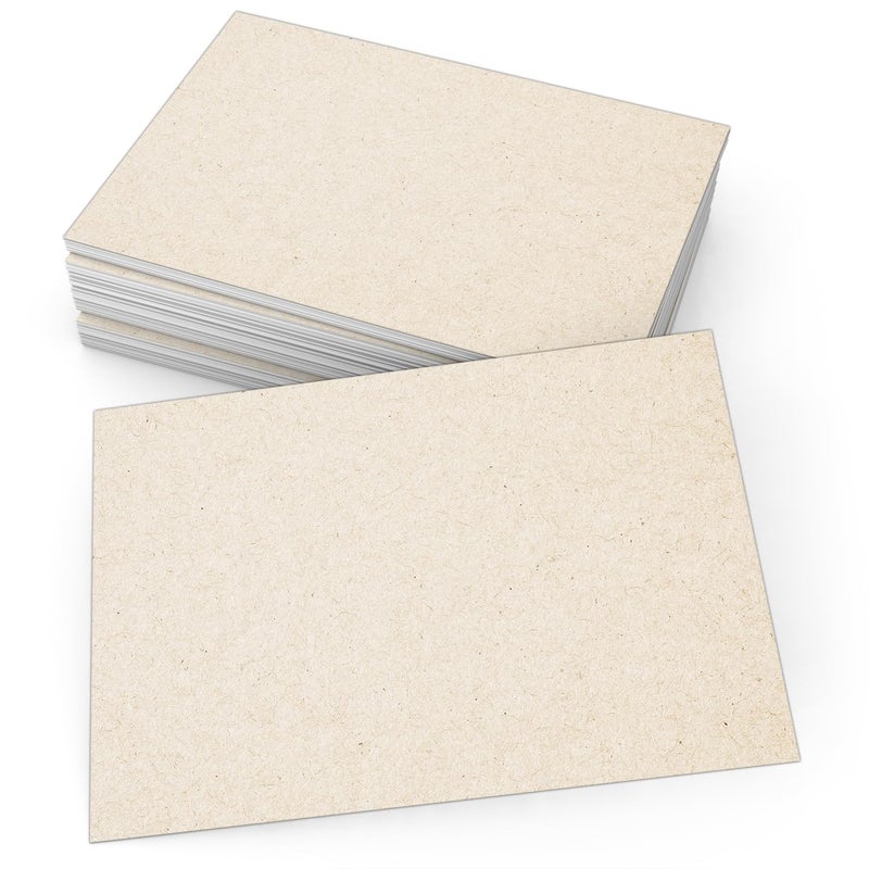 321Done Blank Rustic Cards, Made in USA - 4x6 Thick, Heavy Cardstock - Make Invites, Greeting, Note, Thank You Cards - Plain Kraft for Writing, Stamping, Printing, Art - No Envelopes - Set of 50 - Image 1