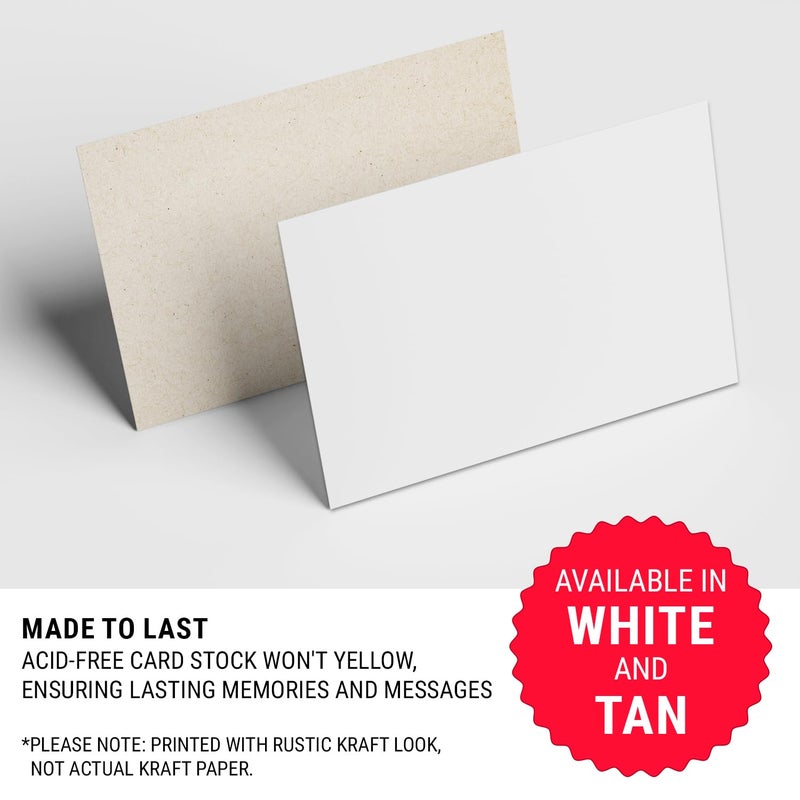 321Done Blank Rustic Cards, Made in USA - 4x6 Thick, Heavy Cardstock - Make Invites, Greeting, Note, Thank You Cards - Plain Kraft for Writing, Stamping, Printing, Art - No Envelopes - Set of 50 - Image 4
