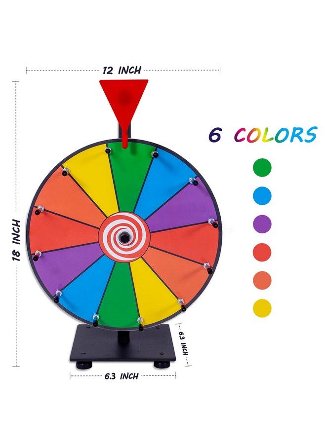 12 Inch Spinning Wheel For Prizes 12 Slots Spinner With Stand, Dry Erase Marker And Eraser For Trade Show Carnival Party Pub Fortune Game - Image 4