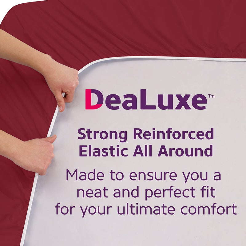 DeaLuxe Kids Twin Fitted Sheet Only - Real 16  Twin Deep Pocket Fitted Sheet Fit Perfectly 14 -18  Deep Mattress & Toppers - Lovely Twin Fitted Sheets - 1 Piece Fitted Bed Sheets - Fitted Sheet Twin Red - Image 4