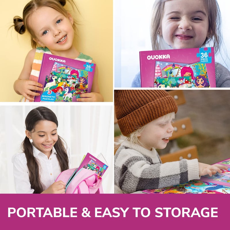 QUOKKA Magnetic Puzzles for Kids 4-6 - 36 Pieces Sudoku Puzzles Games for Kids Ages 3-5 - Princess Unicorn Car Activities Toy for Girls 4 yo - Learning Magnet Gift for Road Trip - Image 5