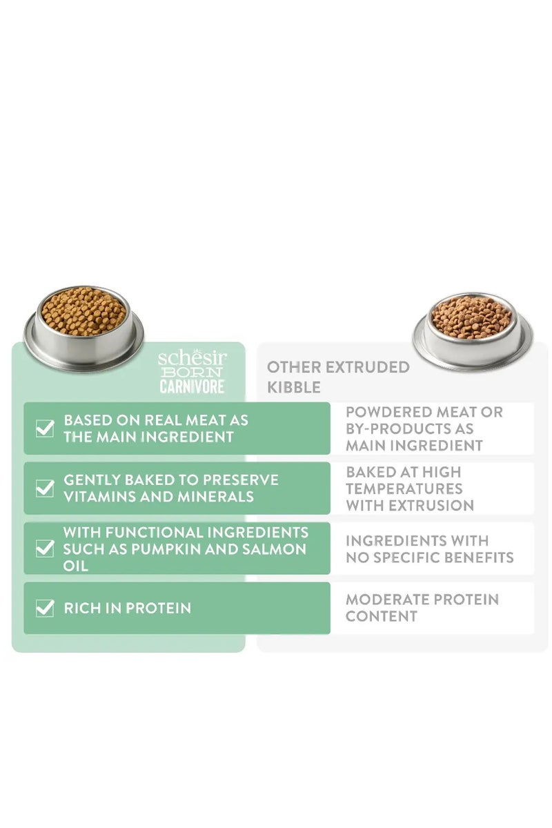 Schesir Born Carnivore Kitten Dry Food – Chicken & Egg – 255g – High Protein, Grain Free, Oven Baked, DHA for Development, Omega 3 & 6 for Skin & Coat, Low Carb, Made in Canada - Image 3