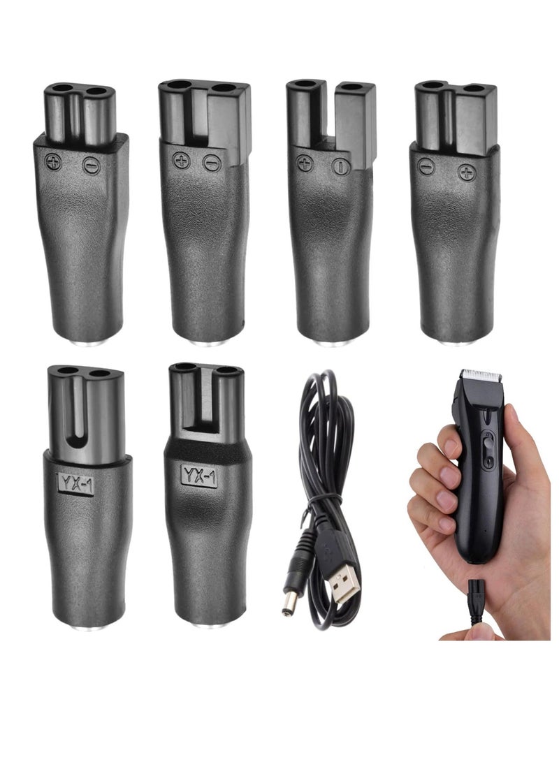 Shaver Charger, 6 PCS Shaver Charger, Universal Hair Clipper Cable, DC Connector, Multi-Functional Charging Solution, Beard Trimmer Charger, Men's Razor Charger Cable Kit, Power Cord Supply Adapter - Image 1