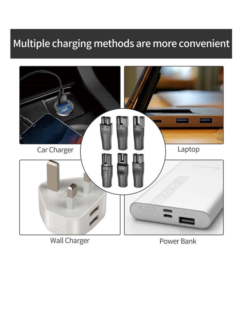 Shaver Charger, 6 PCS Shaver Charger, Universal Hair Clipper Cable, DC Connector, Multi-Functional Charging Solution, Beard Trimmer Charger, Men's Razor Charger Cable Kit, Power Cord Supply Adapter - Image 5