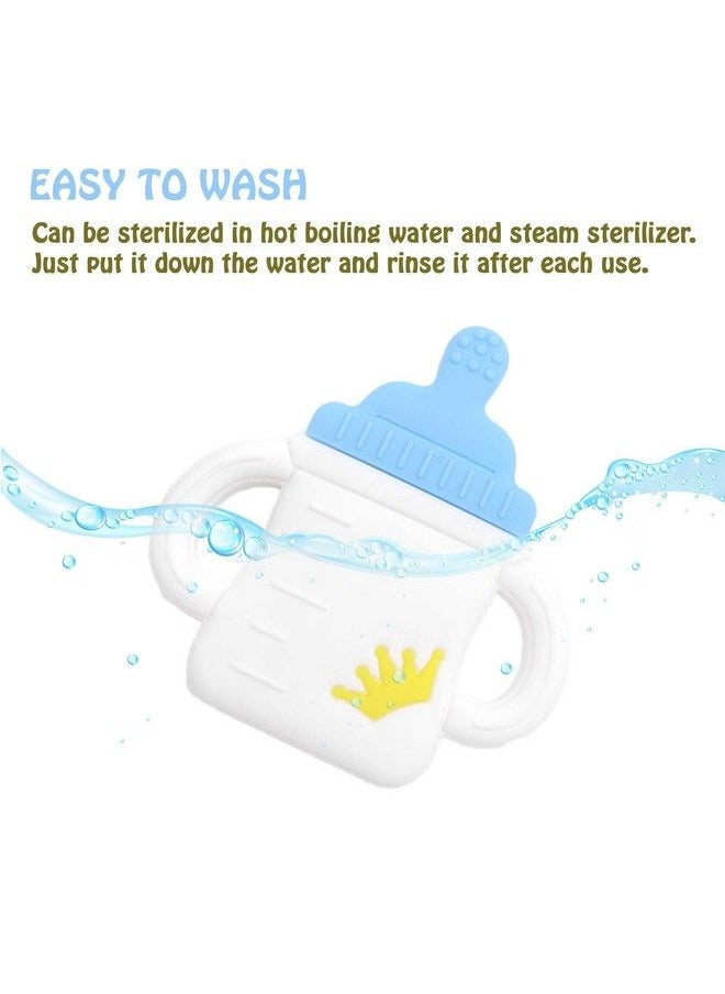 Bebe Mondo - Baby Teething Toys Baby Teethers For Babies 0 6 Months 6 12 Months Infants Baby Gift Shower For Newborn Infants Babies (Baby Bottle Blue) - Image 1