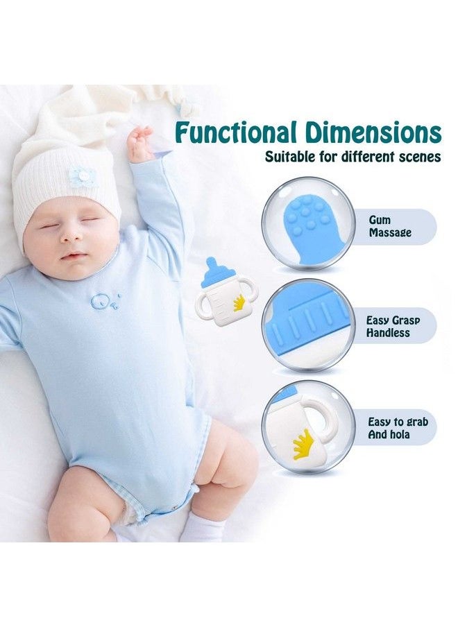 Bebe Mondo - Baby Teething Toys Baby Teethers For Babies 0 6 Months 6 12 Months Infants Baby Gift Shower For Newborn Infants Babies (Baby Bottle Blue) - Image 1