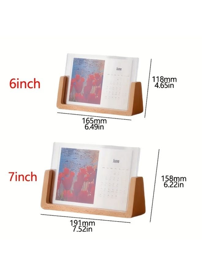 Classic Solid Wood Acrylic Photo Frame For 6 Inch Pictures Tabletop Display Home Decor - Image 3