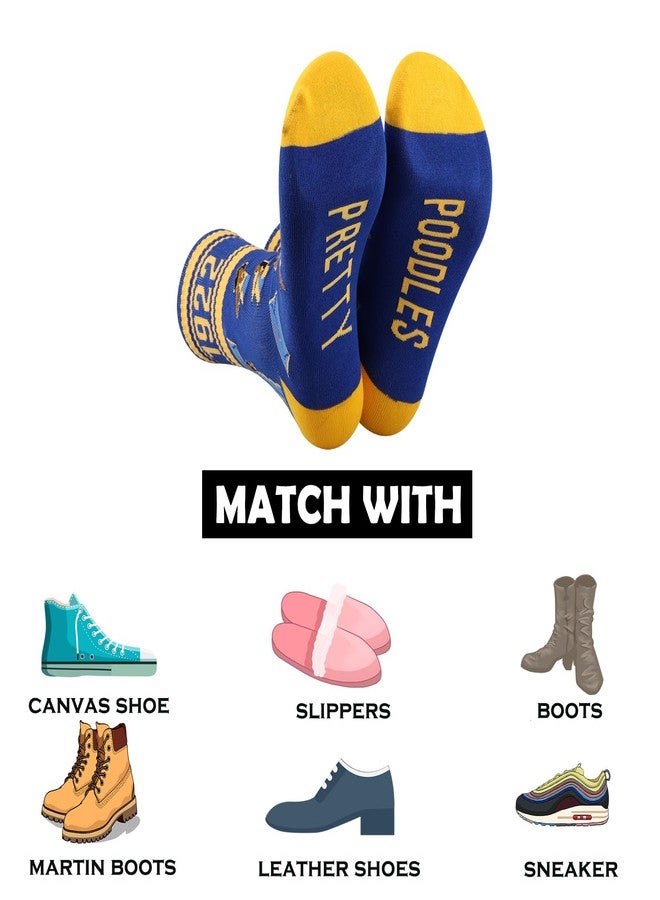 LEVLO 1 Pair 1922 Sorority Travel Socks Pretty Poodles 1922 Athletic Running Socks SGR Sorority Sister Women Gift (Cotton, Pretty Poodles) - Image 4